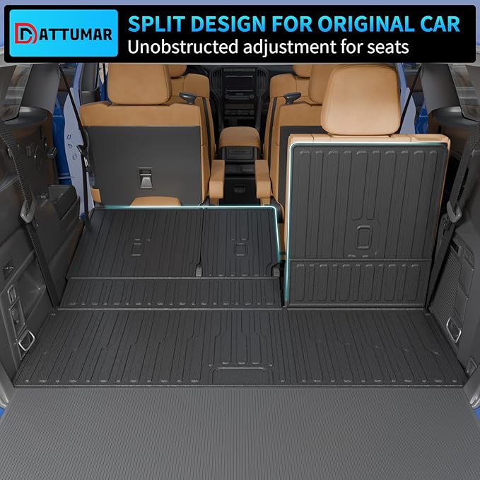Cargo Mat Compatible with 2025 2026 Ford Expedition&Lincoln Navigator (NOT for Max/L) Trunk Mat Cargo Liner Back Seat Cover All Weather Expedition Accessories (Trunk Mat+Backrest Mats)