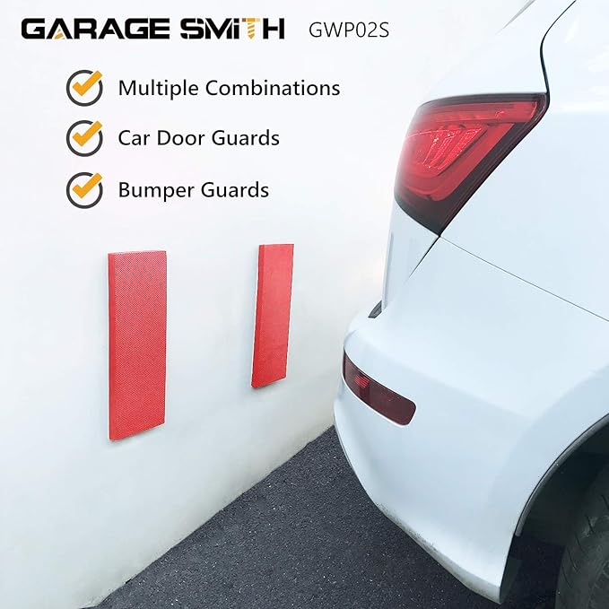 AMPULLA GWP02S Garage Wall Protector Car Door Protectors, Designed in Germany (4, Red)