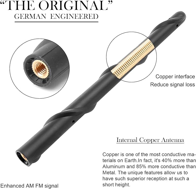 Short Antenna for Ford F150 2009-2026, Ford F250 F350 2017-2026, Truck F-150 F-250 F-350 7 Inch Antenna Replacement F150 Accessories