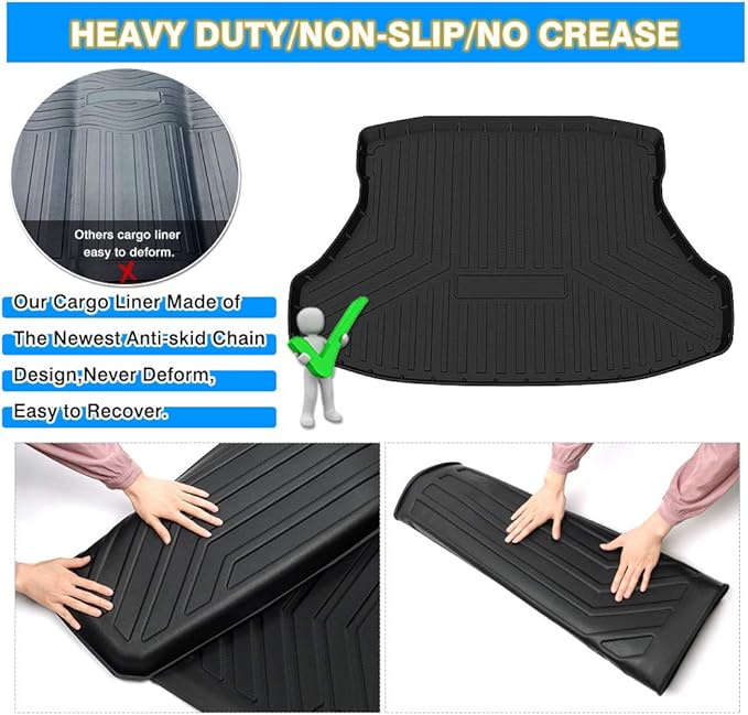 Cartist Cargo Liner for Honda Civic 2012-2015 All Weather Trunk Liner Odorless High Side 3D Anti-Slip Trunk Floor Mat