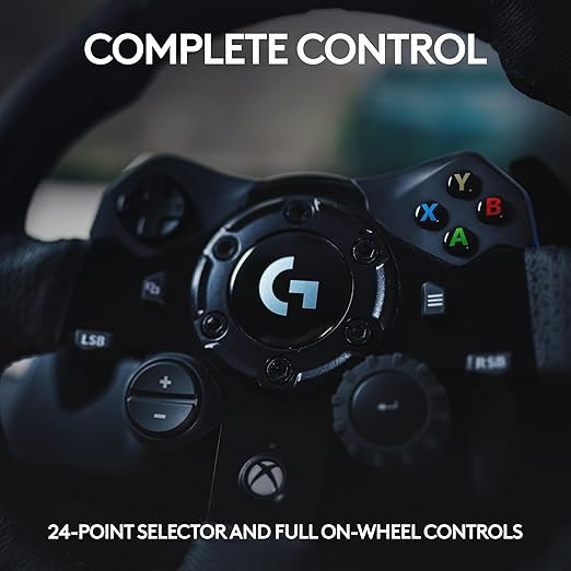 Logitech G923 Racing Wheel and Pedals for Xbox X|S, Xbox One and PC Featuring TRUEFORCE up to 1000 Hz Force Feedback, Responsive Pedal, Dual Clutch Launch Control, and Genuine Leather Wheel Cover