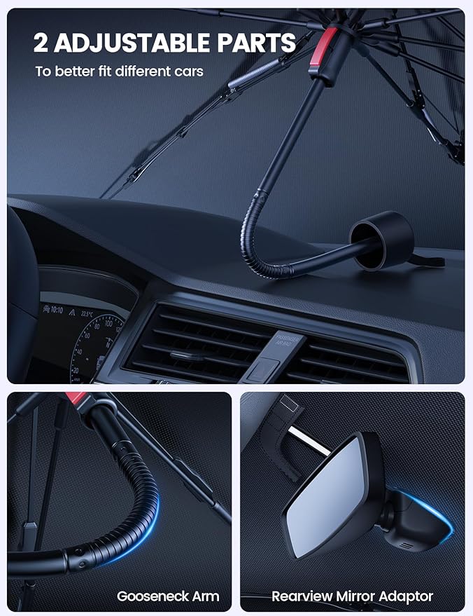 Car Windshield Sunshade for Civic - Lamicall 2026 Foldable Car Windshield Sun Shade Umbrella Cover, 5 Layers UV Block Coating,Front Window Heat Insulation Protection, for Civic (2016-2025)