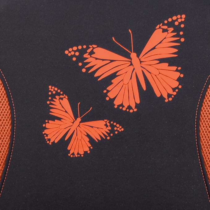 Flying Banner Butterfly car seat Covers ful Set Fashion Universal Lady Woman Female Rear Bench Split Colorized (Full Set, Orange)
