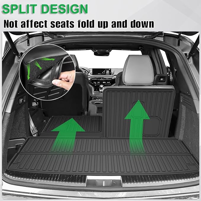 Original 2022-2026 MDX Cargo Liners & Backrest Mat for Acura MDX - Custom Fit Upper and Lower Position Trunk Mat & 3rd Row Seat Backrest Mat - All Weather Odorless TPE Car Mats for Acura MDX 2022-2026