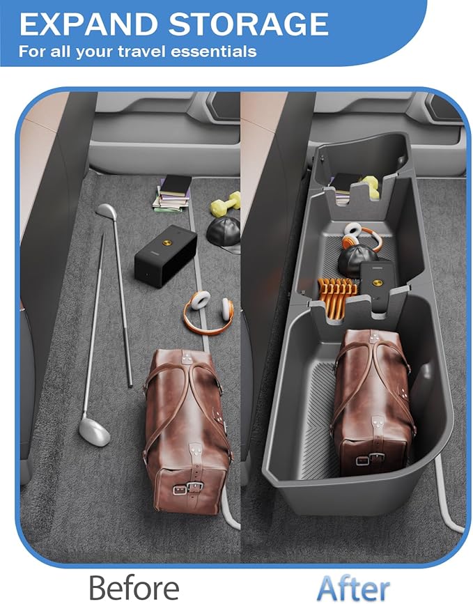 FengYu Under Seat Storage Box Compatible with 2015-2026 Ford F-150 F150 SuperCrew Cab, 2017-2026 F-250/F-350/F-450/F-550 Super Duty,F-150 Rear Underseat Storage Truck Organizer Tool Box