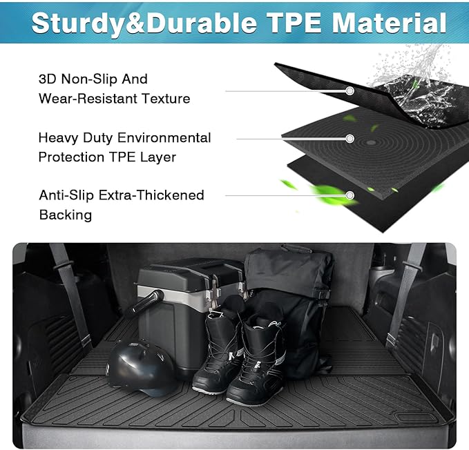 Mixsuper Cargo Liner for Tahoe/GMC Yukon 2015-2020 (Non XL), Trunk Mat for Tahoe Accessories All Weather Cargo Mat Rear Trunk Liner Black 3PCS
