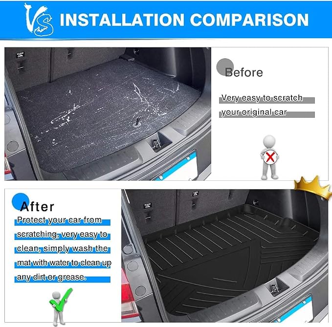 KUST Trunk Cargo Mat for 2021-2025 2026 Chevy Trailblazer Accessories, All Weather Cargo Liner TPE Rubber Raised Edge (Only for Cargo Deck in Lower Position)