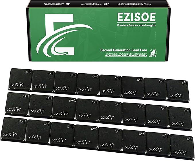 EZISO 1/2 Oz Black Stick on Wheel Weights,0.5OZ Adhesive Backed Wheel Weights (144pcs,72 oz Pack)