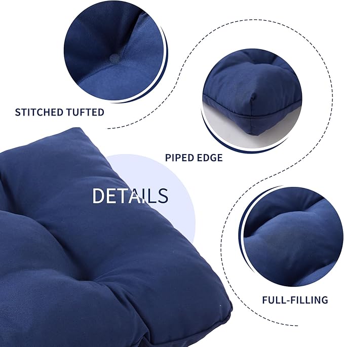 IPYNBAP Outdoor Bench Cushion, 59x18x5 Inch, Waterproof Bench Cushion for Outdoor/Indoor Furniture, Tufted Patio Bench Seat Cushion, Fade Resistant Outdoor Cushions for Porch Swing Couch, Navy Blue