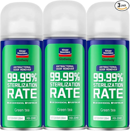 Glodway Car Air Freshener Spray,Deodorizer Odor Eliminator Remover Fogger,Long Lasting Green Tea Scent,6 Ounce(Pack of 3)
