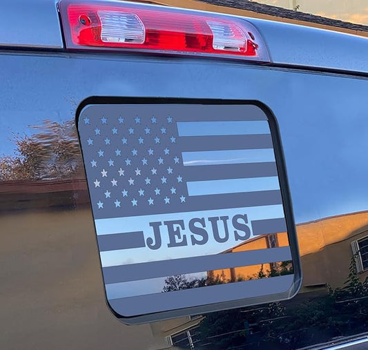 Xinghe for Ford F150 F250 F350 2015-2025, Rear Middle Window American Flag Decals, Matte Black USA Flag Decal for Truck Back Window, for Ford Raptor 2015-2025 Accessories