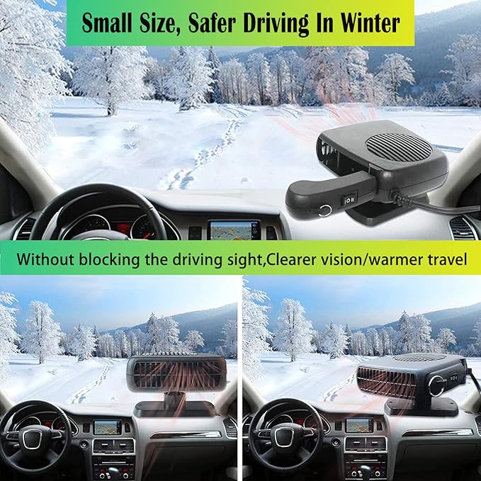 Car Heater,Portable Car Heater for Vehicle, 12V Car Heater Portable, Portable Heater for Car, 360° Rotatable Car Defroster Windshield Heater 12v Car Heater That Plugs Into Cigarette Lighter(black)