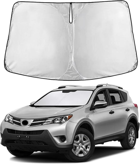 Autovir Windshield Sun Shade Fit for 2013-2016 2017 2018 Toyota RAV4 Sun Shade, Front Window Sun Visor, UV Protection, Heat Blocker, Foldable Car Accessories