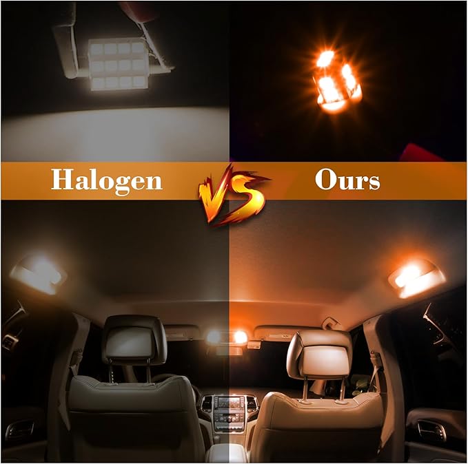 iFunyLED 24 Pieces Dome Light LED Car Interior Bulb Kit Set 194 T10 DE3175 578 31mm 42mm Bulbs Interior Replacement Lights for Car Map License Plate Door Side Marker Cornering Trunk Light - Amber
