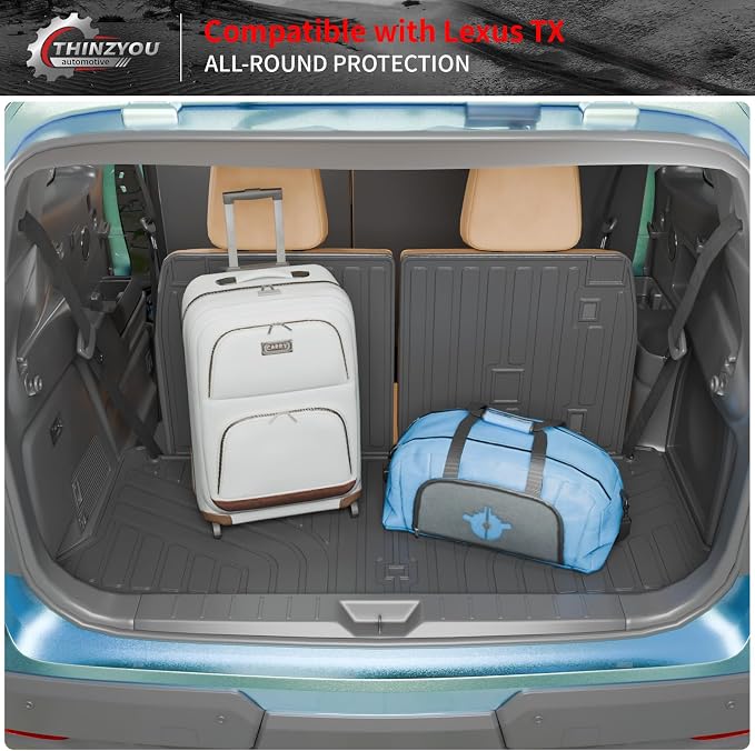Trunk Mat Compatible with 2024 2025 2026 Lexus TX350 TX500h TX550h+ 6&7 Seats Cargo Mat Cargo Liner Trunk Liner Back Seat Protector All Weather TX Accessories (Trunk Mat with Backrest Mat)