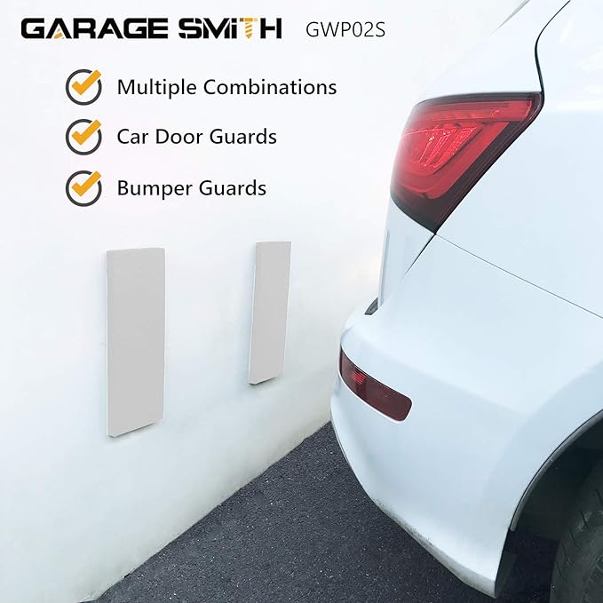 AMPULLA GWP02S Garage Wall Protector Car Door Protectors, Designed in Germany (2, White)