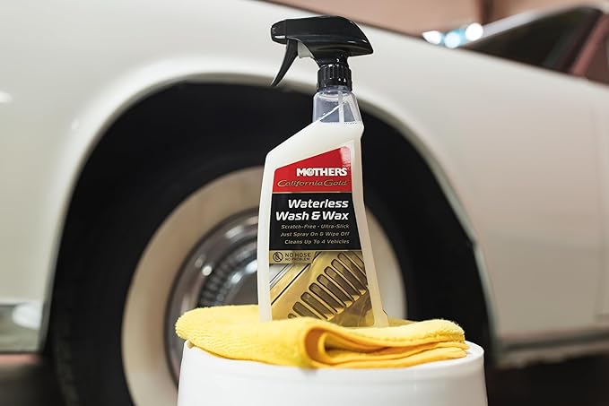 Mothers California Gold Waterless Wash & Wax, 24 oz. — Quick & Easy Car Care Without Water, Spray On & Wipe Off Ultra-Slick Formula Safely Removes Dirt & Grime Scratch-Free (05644)