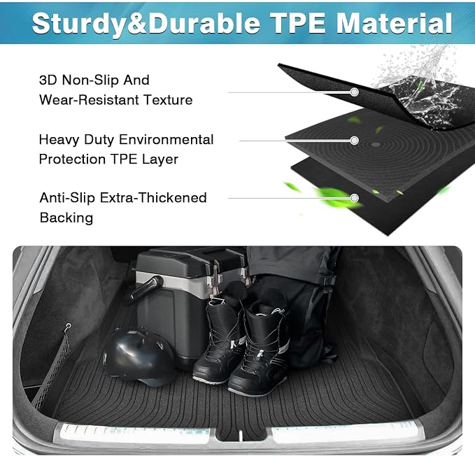 Mixsuper Cargo Liner for 2022-2025 Mercedes-Benz EQS Sedan 450+ / EQS 580 (Not fit EQS SUV), Trunk Mat for Sedan EQS 450+ / EQS 580 Accessories Rear Cargo Mat Trunk Liner Black