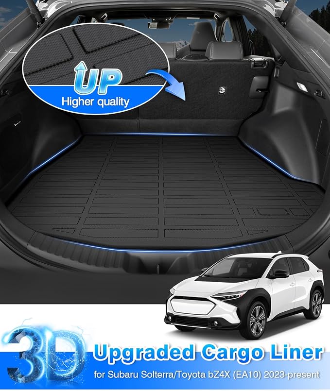 Solterra Cargo Liner - Trunk Mat for Subaru Solterra 2023-2026 & Toyota BZ4X 2023-2025, All Weather Cargo Mat for Solterra Accessories, Heavy Duty Car Mats, Car Accessories