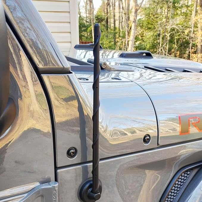 KSaAuto 13 Inch Antenna Fits 2007-2026 Jeep Wrangler JK JL Unlimited Gladiator JT, Short Antenna Replacement Jeep JKU JLU Sahara Rubicon Sport Willys 4xe Mojave High Altitude