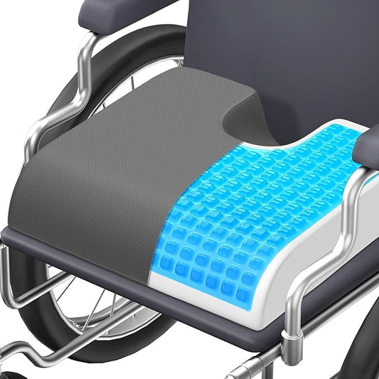 TranquilMoments U-Shaped Gel Memory Foam Seat Cushion, Wheelchair Cushion with Cooling Gel, Ergonomic Coccyx Cushion for Office Chair & Car,Relieve Tailbone Pain, Sciatica, Back Pain, Non-Slip Bottom