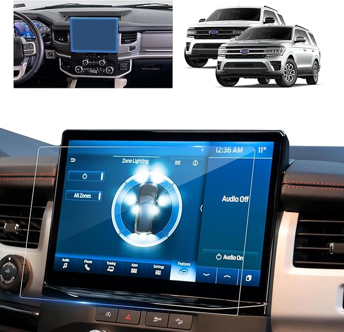 2024 F150 Screen Protector for 2021-2026 Ford F-150 Lightning/F150 Tremor SYNC 4 12-Inch F-150 Pickup Truck Accessories 9H Anti-Scratch Tempered Glass Protective Film