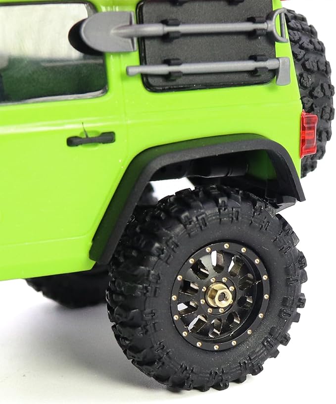 4pcs SCX30 Brass Offset 0.7'' Wheels Set with Rubber Tires Sponge Insert for AXIAL SCX30 Ford Bronco JEEP WRANGLER JLU RC Crawler Upgrade Part ﻿ (Black 10-hole set)