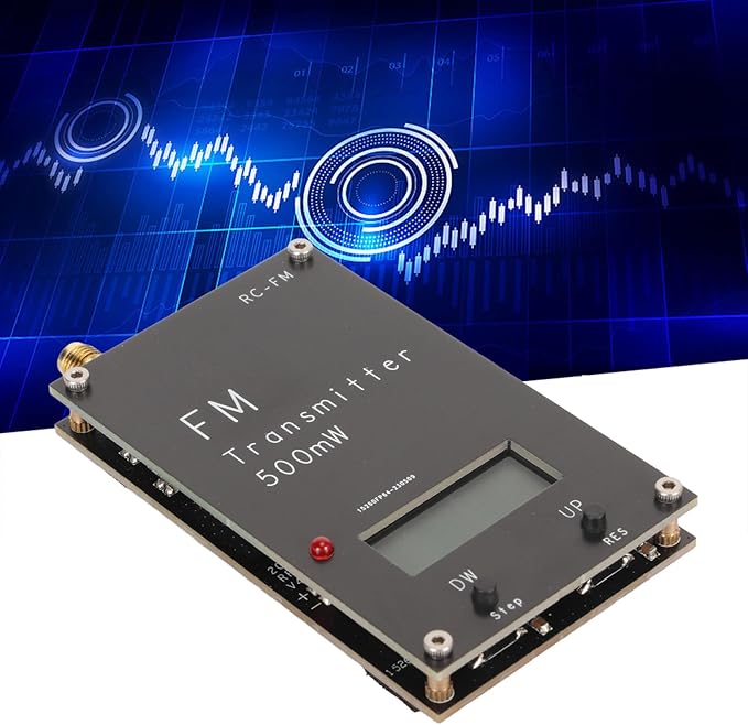 Digital FM Transmitter Module, 2000M 500mW FM Stereo Transmitter with LCD Screen, Stereo Sound, 3.5mm Connector, USB C Port, for Small FM Radio Station
