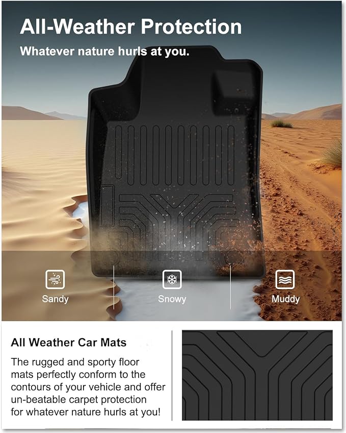 Kiwi Master Floor Mats for 2019-2026 Nissan Altima | Custom Fit, All Weather Car Mats, Heavy Duty TPE Floor Liners, Front & Rear 2 Row, Black