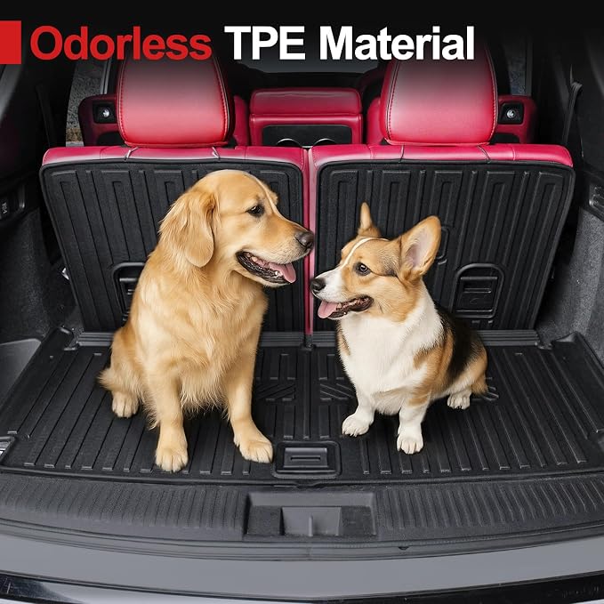 Cargo Mat for 2022-2026 Acura MDX Accessories, All Weather TPE Cargo Liner with Backrest Mat and Left Storage Mat for 2025 2026 Acura MDX Type S Accessories