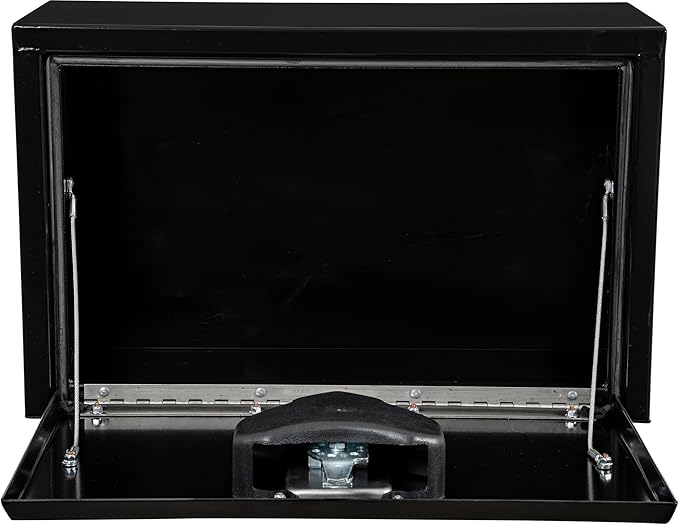 Buyers Products 1703312 Black Steel Underbody Truck Tool Box – 15 x 10 x 24 Inch - Truck Bed & Underbelly RV Storage Box, Locking T-Latch, Weather-Resistant, Heavy-Duty Flatbed Job Box, Made in USA