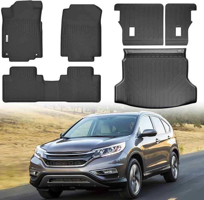 Floor Mats & Trunk Mat Fit for 2012-2016 Honda CRV,All Weather Protection TPE, Anti-Slip Floor Mats & Cargo Liner for 2012-2016 Honda CRV Accessories
