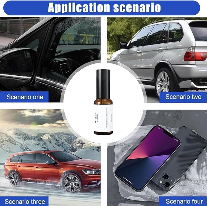 Car Window Water Repellent Spray, Car Glass Waterproof Coating Agent, Car Windshield Spray for Auto Glass Windshields, Rearview Mirror, Windows, Mirrors
