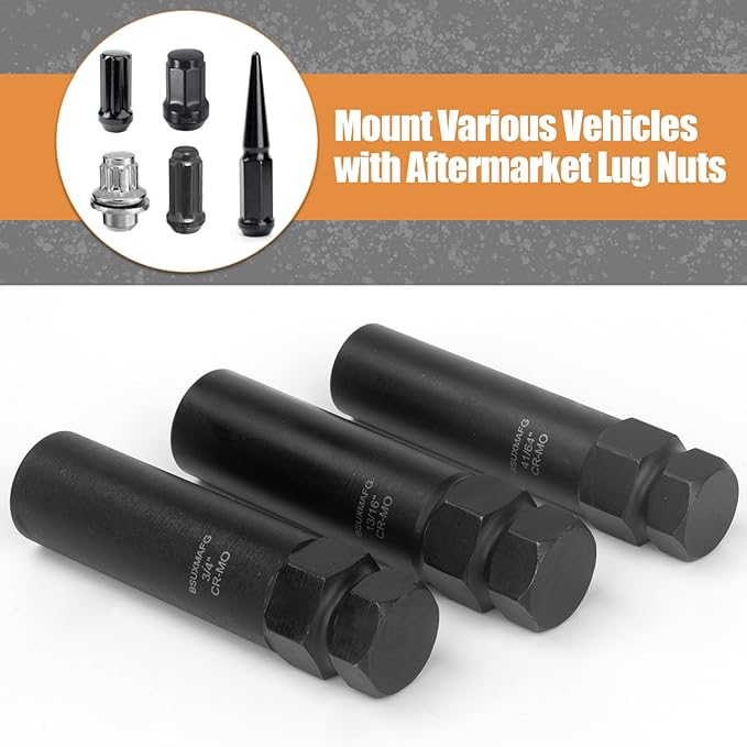 8PCS Wheel Lock Removal Kit Tool, SAE Metric Lug Nut Master Key Set, Wheel Lock Key for Easily Removing Locking Lug Nuts on Aftermarket and Wheels Tire