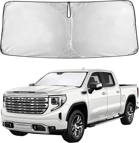 Autovir Windshield Sun Shade Fit for 2019-2024 2025 2026 Chevrolet Silverado/GMC Sierra Sun Shade, Front Window Sun Visor, UV Protection, Heat Blocker, Foldable Car Accessories