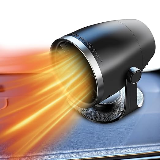 OBEST Portable Heater, 12V Car Heater with Heating & Cooling 2 in 1 Car Defroster, 360° Rotary Portable Heaters for Car, Unrestricted Current Car Warmer for Auto Truck SUV Vehicle