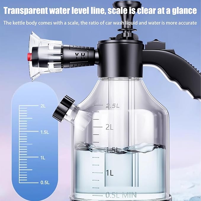 Foam Sprayer - Pressure Pump, Car Wash Nozzle | Handheld Watering Bottle for Pet Bathing, Garden Lawn Cleaning, Outdoor Vehicle Shampoo Spray Tool Household Rinsing Supplies Auto Care Garage