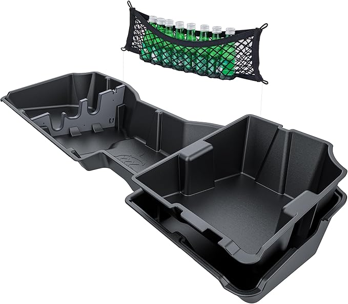 WHALEMOTOR Underseat Storage Compatible with 2014-2018 Chevy Silverado/GMC Sierra Crew Cab 1500(Inclu.2019 Ld/Lt)& 2015-2019 2500 3500 HD, Upgraded Rear Under Seat Organizer Cargo Box