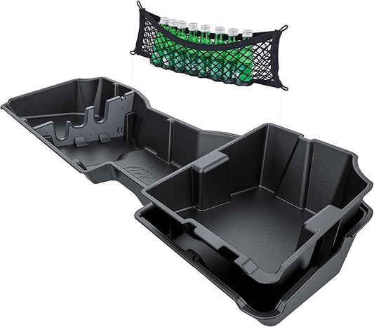 WHALEMOTOR Underseat Storage Compatible with 2014-2018 Chevy Silverado/GMC Sierra Crew Cab 1500(Inclu.2019 Ld/Lt)& 2015-2019 2500 3500 HD, Upgraded Rear Under Seat Organizer Cargo Box