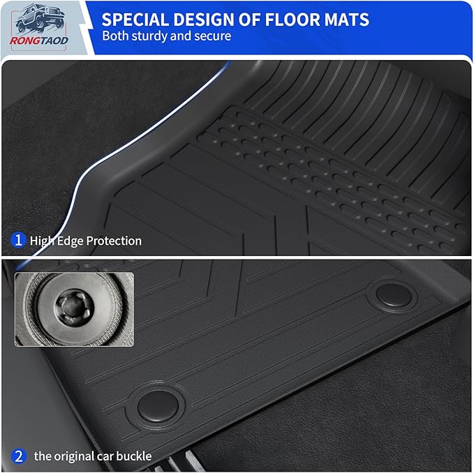 Rongtaod 6 Seats Floor Mats Compatible with 2020-2025 2026 Ford Explorer Captain Chairs Trunk Mat Trunk Liner Cargo Liner Cargo Mat Kick Mats 2024 Explorer Accessories (Floor Mats Full Set 7pcs)