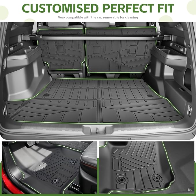 Cargo Liners for 2025 2026 Toyota 4Runner 5 Seats Gas, Rear Trunk Mat Seat Back Cover with Floor Liners All Weather Cargo Mats Protector Accessories(Not for Hybrid EV&i-Force MAX)
