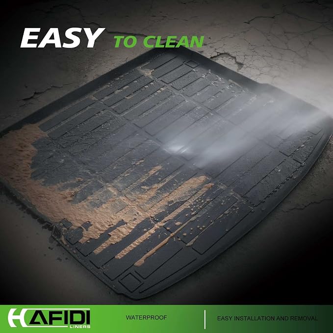 HAFIDI® Floor Mats & Cargo Liner Set Fit for 2021-2025 2026 Ford Mustang Mach E (Not for Mustang) All Weather Protection TPE Anti-Slip Automotive Full Set Floor Liners Custom Accessories - Black