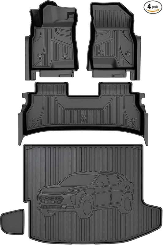 Original 2024 2025 2026 Trax Floor Mats & Cargo Liner for Chevy Trax All Models - Custom Fit Trunk Mat - All Weather Car Mats for Chevrolet Trax 2024 2025 2026 Accessories 1st & 2rd Row Mat