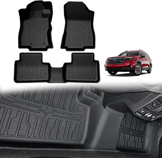 TripleAliners Floor Mats 1st & 2nd Row Compatible with 2025 2026 Subaru Forester Accessories TPE All-Weather Protection Floor Liner Anti Slip (Won't Fit Hybrid)