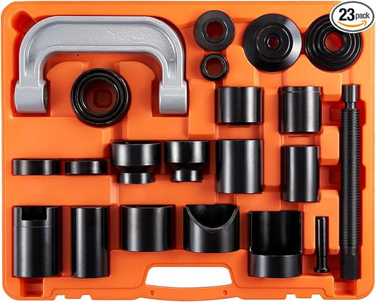 VEVOR Ball Joint Press Kit, 23 pcsTool Kit, C-Press Ball Joint Removal and Install Tools, for Most 2WD and 4WD Cars, Including 2-9/64 Inch,1-59/64 Inch Ball Joint Sockets Compatible with Chrysle