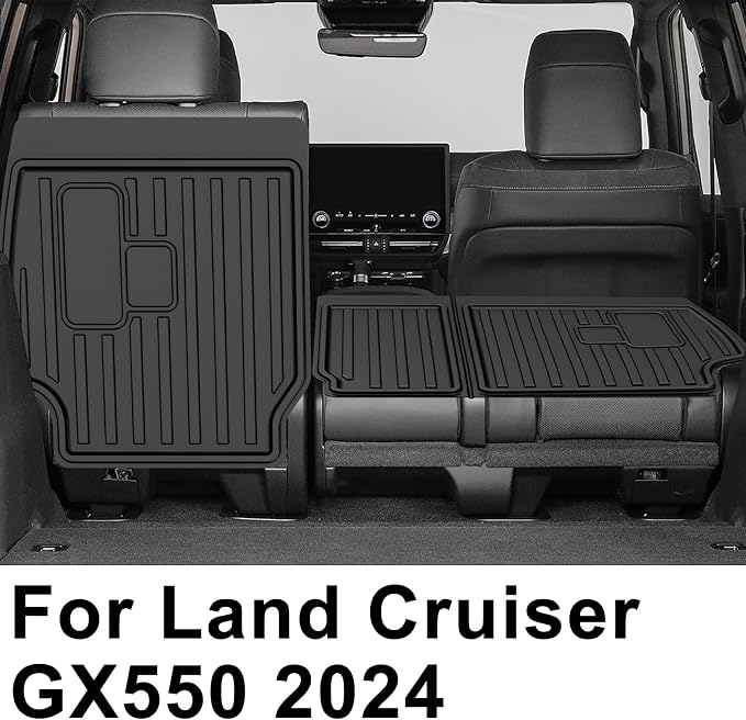 Floor Mats for Toyota Land Cruiser 2024-2026 2027 & Lexus GX550 5-Seat 2024-2026 - All Weather TPE Cargo Liner with Seat Back Mats Land Cruiser Accessories