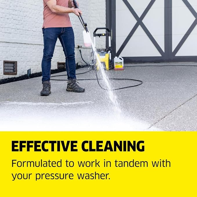 Kärcher Concrete & Driveway Cleaner, Cleans Concrete, Brick, Mansory, and Stone Areas, Highly Concentrated, Makes up to 40 gal of Cleaner, Readily Biodegradable, For Pressure Washers