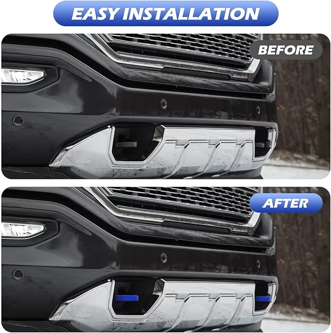 Extended Tow Hook Covers for Silverado 1500 2007-2026/GMC Sierra 1500 2007-2019, Tow Hooks Covers Compatible with Chevrolet Silverado 1500 Accessories Blue (Not fit Verticle Tow Hooks)