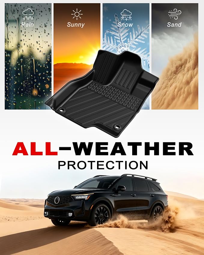 Floor Mats Fit for 2019-2026 Acura RDX - Custom Fit All Weather TPE Floor Liners Cargo Liner with Backrest Mats for RDX Accessories Full Set, Black