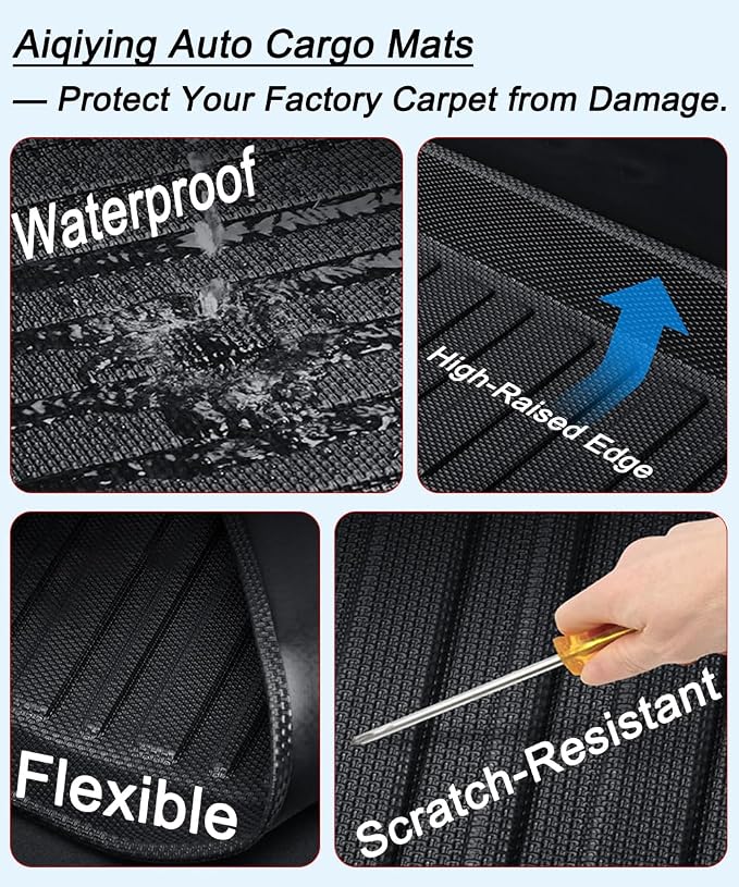 Camry Cargo Liners - All-Weather Protector 3D Custom-Fit Waterproof Durable Odorless TPO High-Raised Edge Flexible Rear Trunk Tray Floor mats Compatible with 2006-2012 Toyota Camry